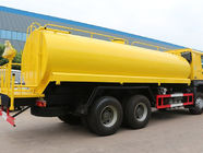 Żółta 6x4 18m3 Ciężarówka zraszaczowa cysterna wodna z kabiną HW76 Lengthen