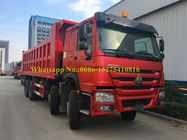 Red Color HOWO 371/420 hp 8x4 12 wheeler Heavy Duty Mining Wywrotka / wywrotka / wywrotka Ciężarówka do transportu rudy kamienia