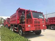 Czerwony kolor Ciężki górniczy wywrotka 6 * 4 / ręczna skrzynia biegów Typ 30 ton Ciężarówka wywrotka