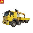 Żółty 8x4 Heavy Cargo 12T Boom Truck Crane Wymiary 12484 * 2496 * 4125