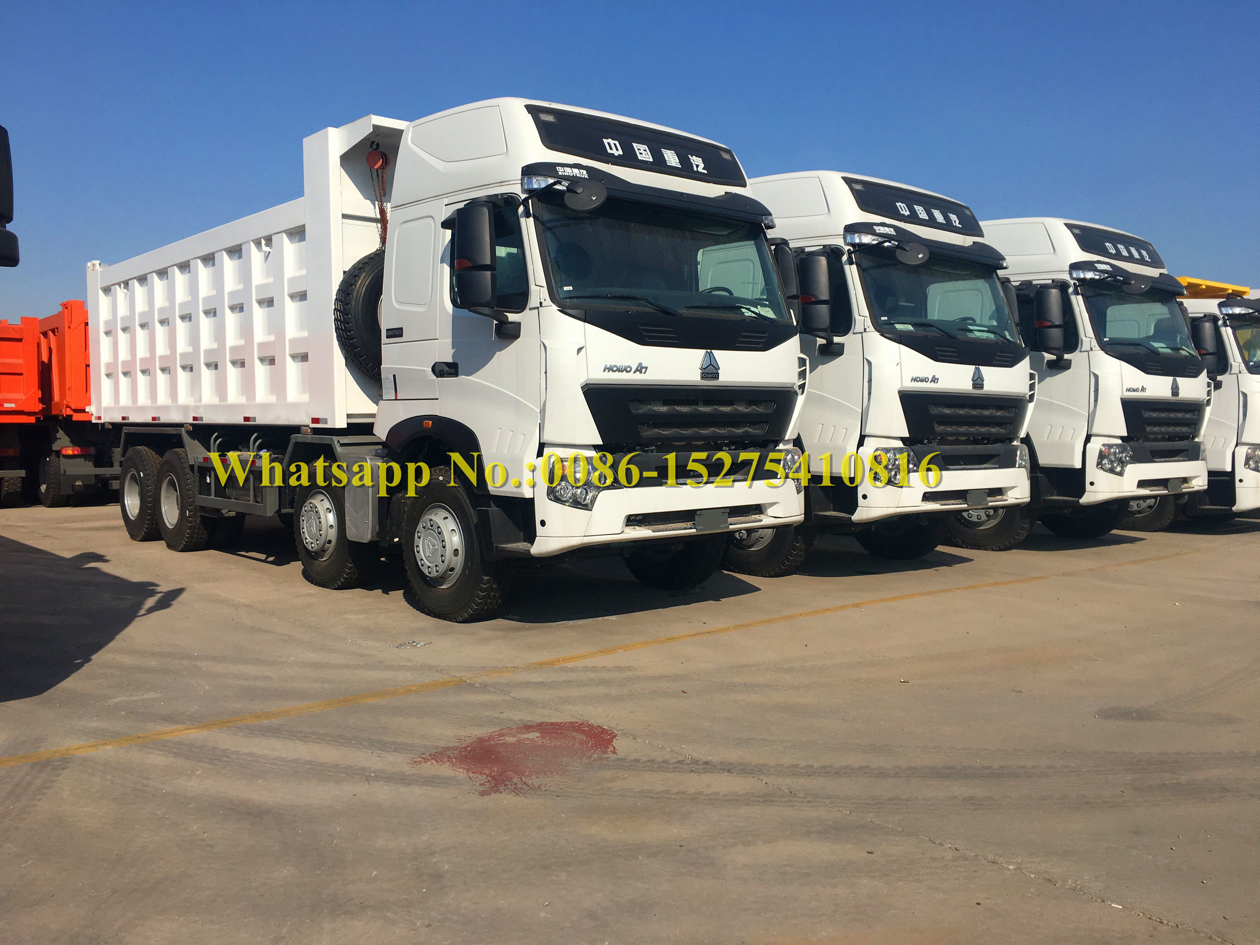 SINOTRUCK HOWO A7 420hp 8x4 Sand Carrying Dump / Dumper Truck For Ghana Market