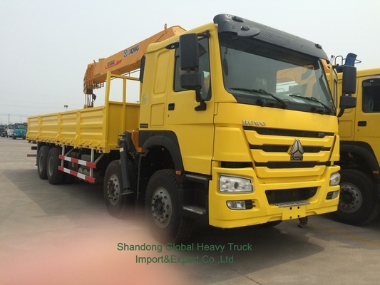 Nowy 6X4 HOWO Flatbed Truck Montowany żuraw Teleskopiczny wózek