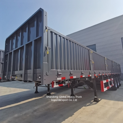 Półnaczepa z stalowym ogrodzeniem o trzech ośnach do transportu ładunków masowych