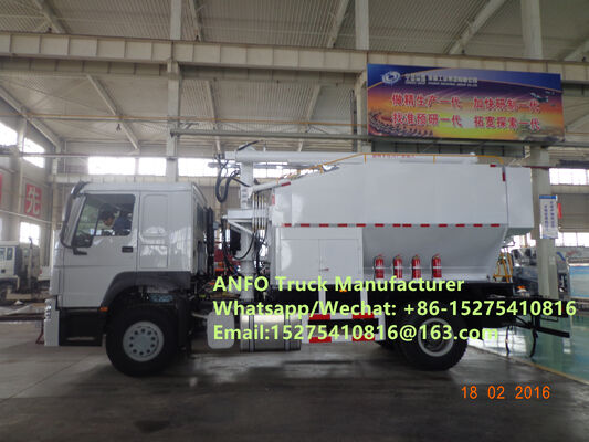 Durable reliable HOWO 10/15/20/30T BCLH-10 on-site mixing and charging machine granular ammonium explosive ANFO Truck Emulsion Blasting service Drilling mobile explosive Manufacturing Unit MEMU MMU