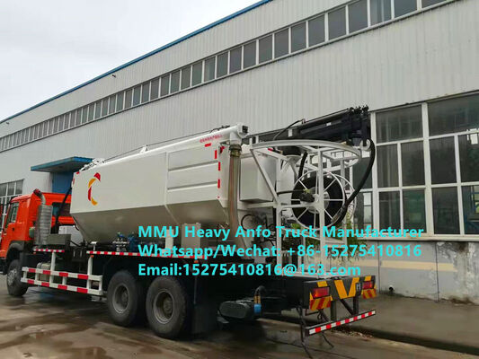 Mieszanie i ładowanie na miejscu wielofunkcyjne ciężkie materiały wybuchowe z oleju amonowego Ciężki ciężarówka 15/20/25 ton Emulsja ANFO Ciężarówka MMU MEMU Rosja/Kazachstan/Uzbekistan/Indonezja/Serwis wybuchowy w górnictwie w Gwinei