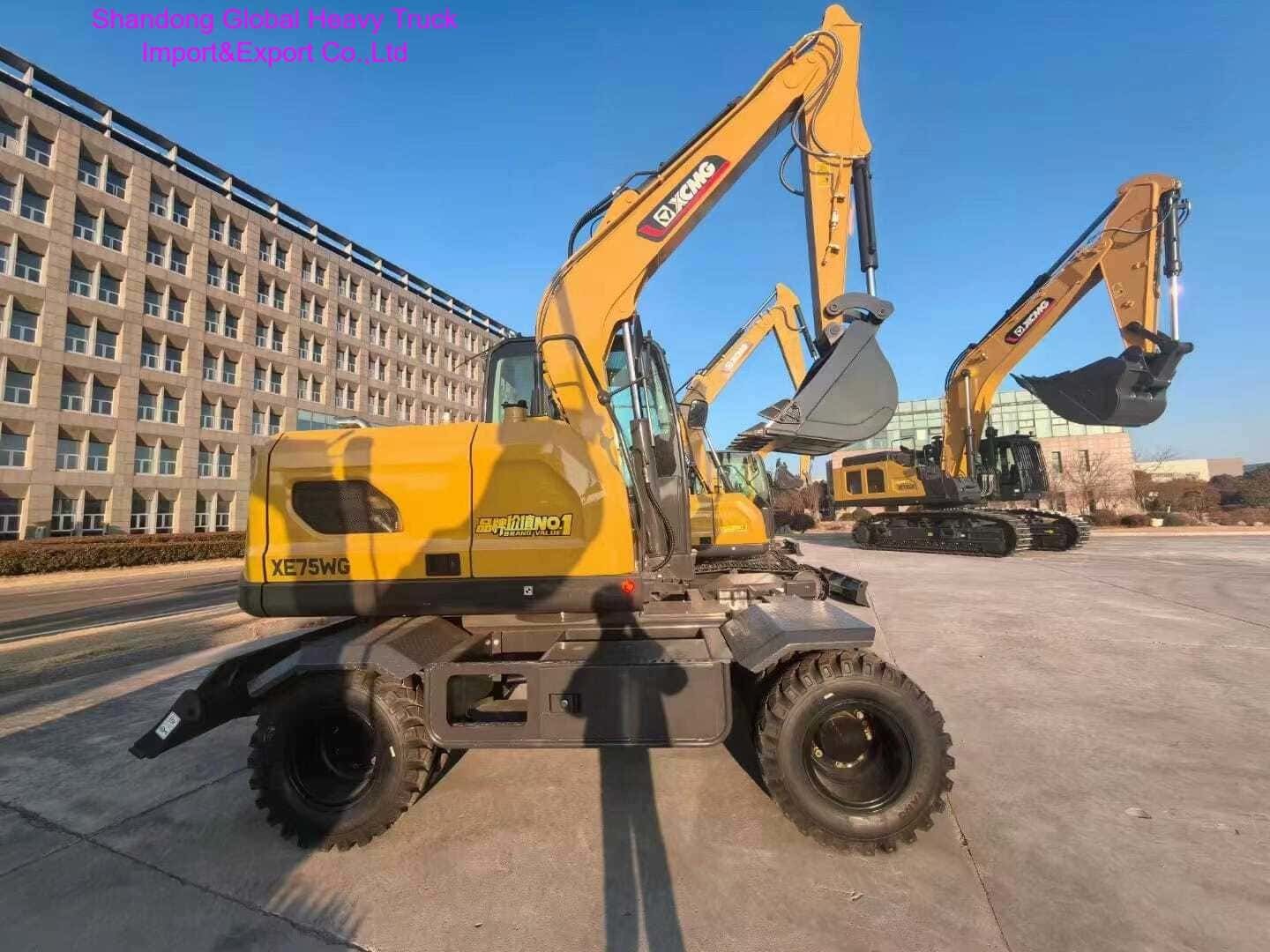 Wysokowydajny 7-tonowy koparka kołowa o pojemności 0,23 m³ i silniku 48 kW do robót ziemnych