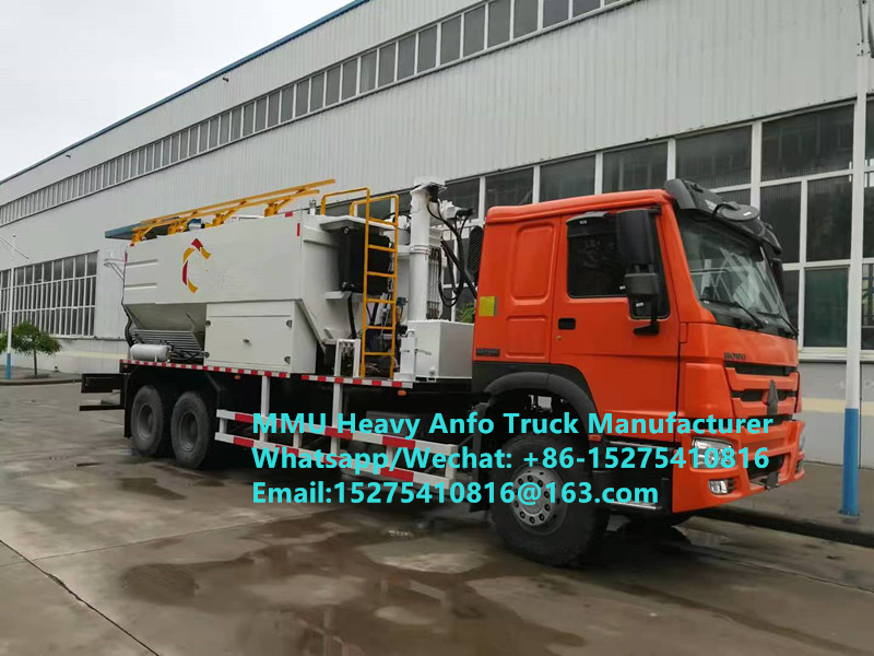 Wysoka wydajność kosztowa Niezawodność w Chinach Bieżniki do pojazdów luzem 15/20/25 ton Wielofunkcyjne ciężkie materiały wybuchowe na bazie oleju amonowego Emulsja ANFO Truck MMU MEMU Dla Mongolii DRK KONGO PERU Ghana Górnictwo Wysadzanie